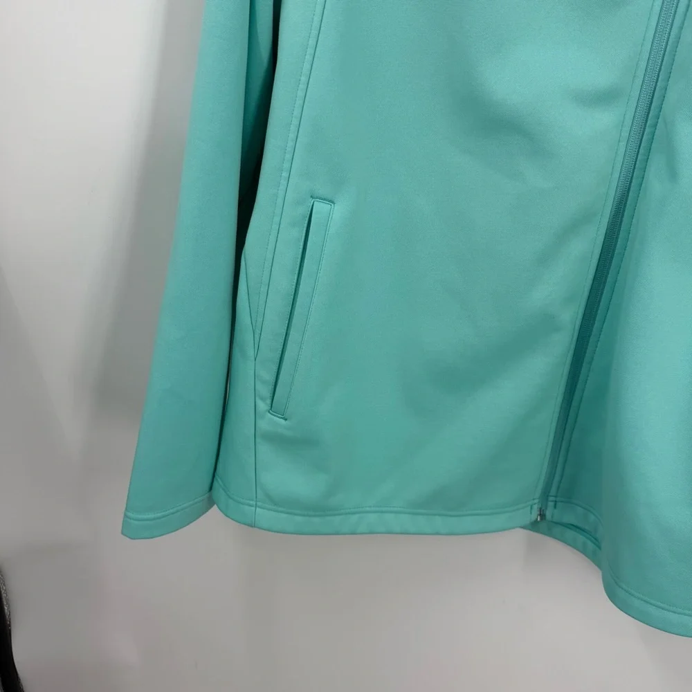 Spyder Fleece lined off center zipper aqua blue Ski Jacket Lightweight XL